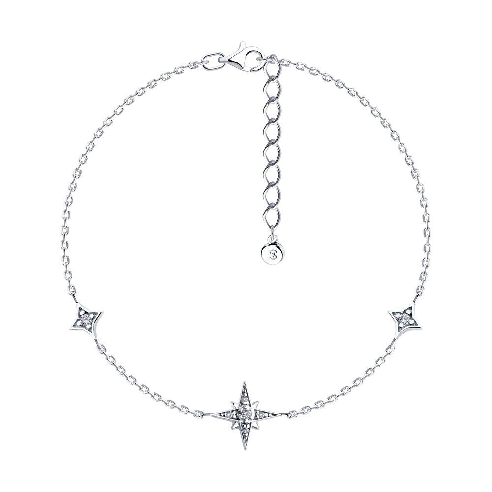 Браслет из серебра с фианитами - видео на модели