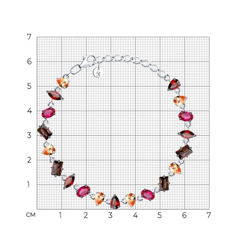 Браслет из серебра с корундами и фианитами из серебро — вид 5