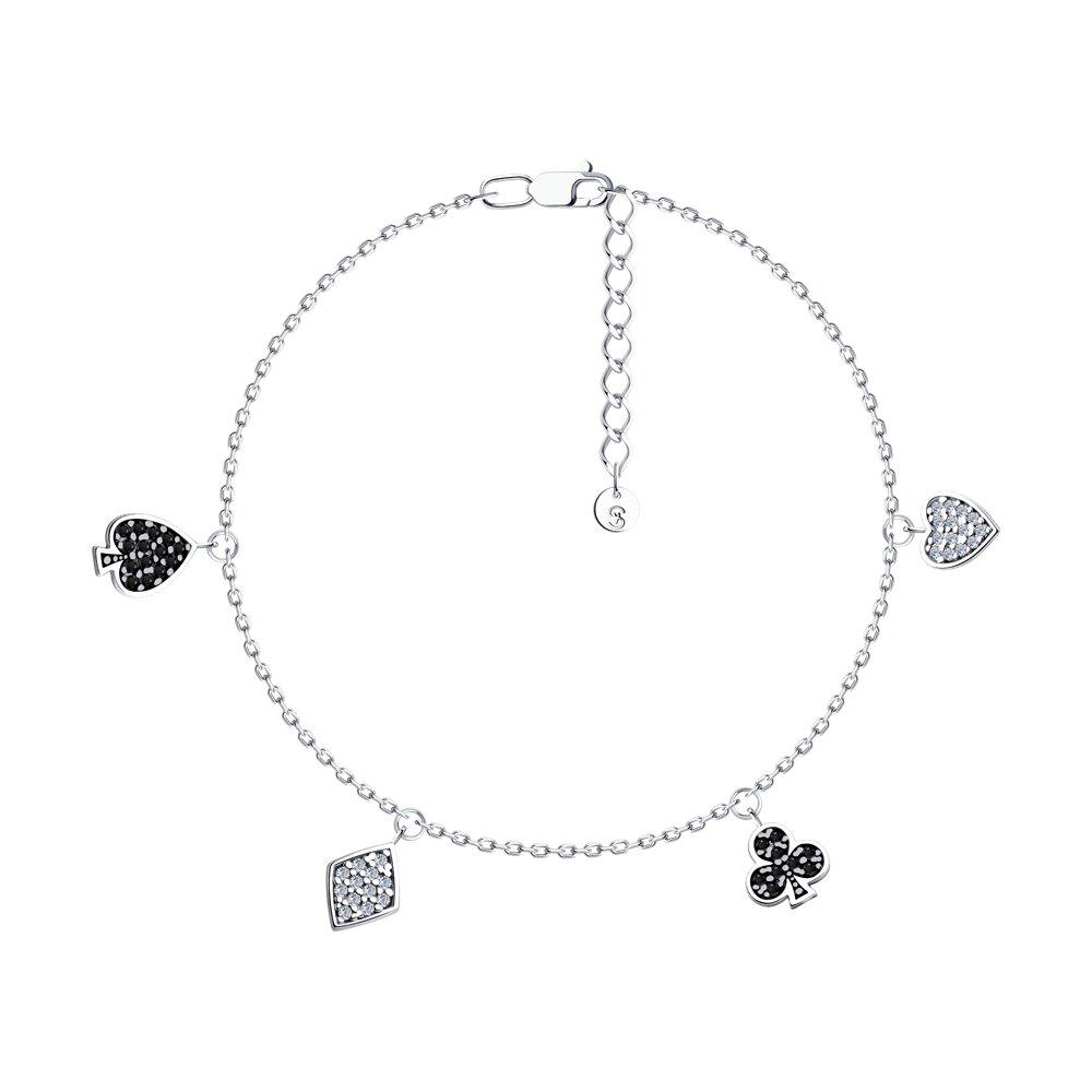 Браслет из серебра с фианитами - видео на модели