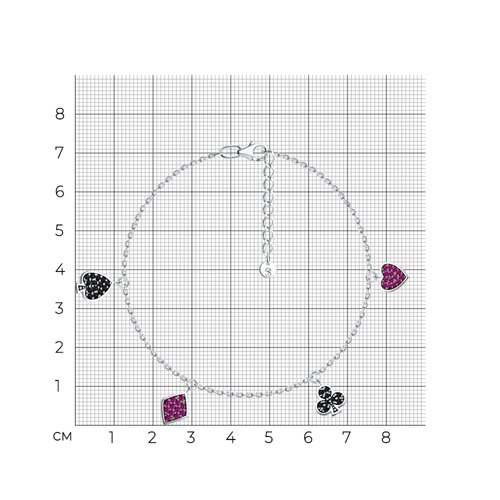 Браслет из серебра с корундами и фианитами из серебро — вид 6