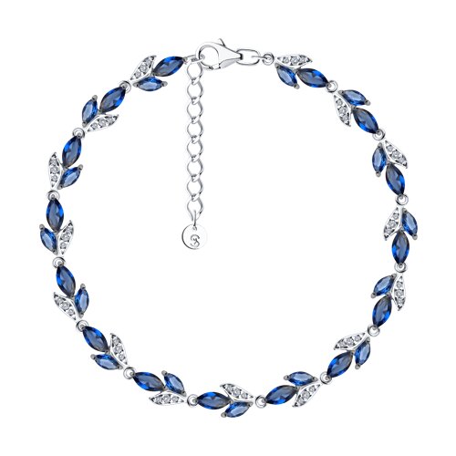 Браслет из серебра с фианитами