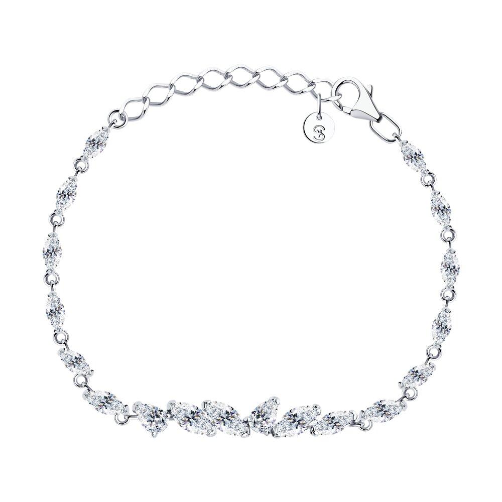 Браслет из серебра с фианитами - видео на модели