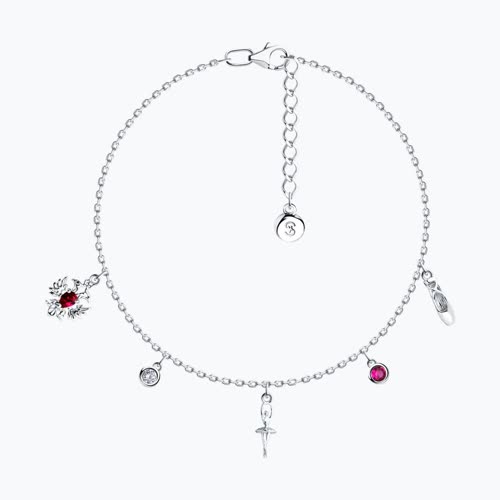 Браслет из серебра с корундами и фианитом - видео на модели