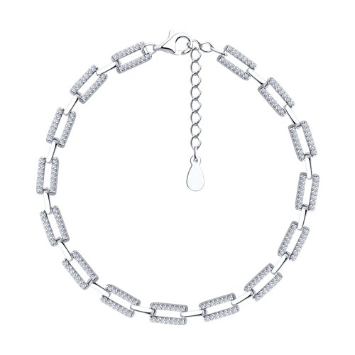 Браслет из серебра с фианитами - видео на модели