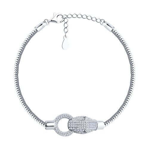 Браслет из серебра с фианитами - видео на модели