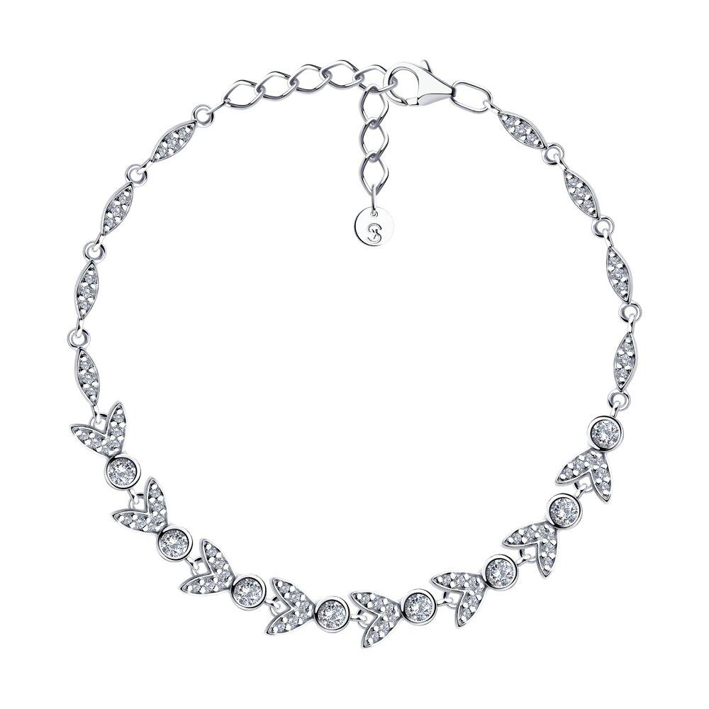 Браслет из серебра с фианитами - видео на модели