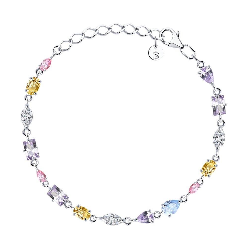 Браслет из серебра с фианитами - видео на модели