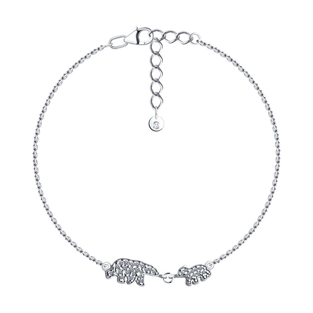 Браслет из серебра с фианитами - видео на модели