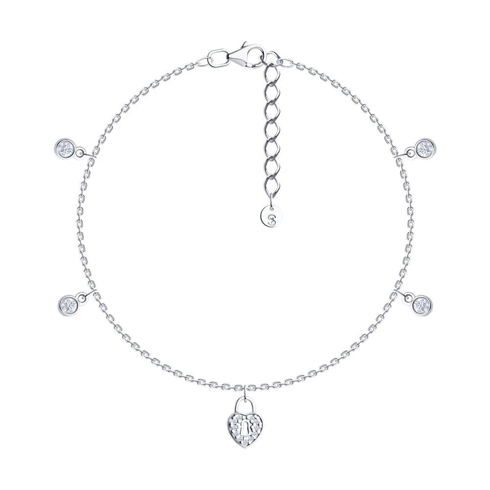 Браслет из серебра с фианитами - видео на модели