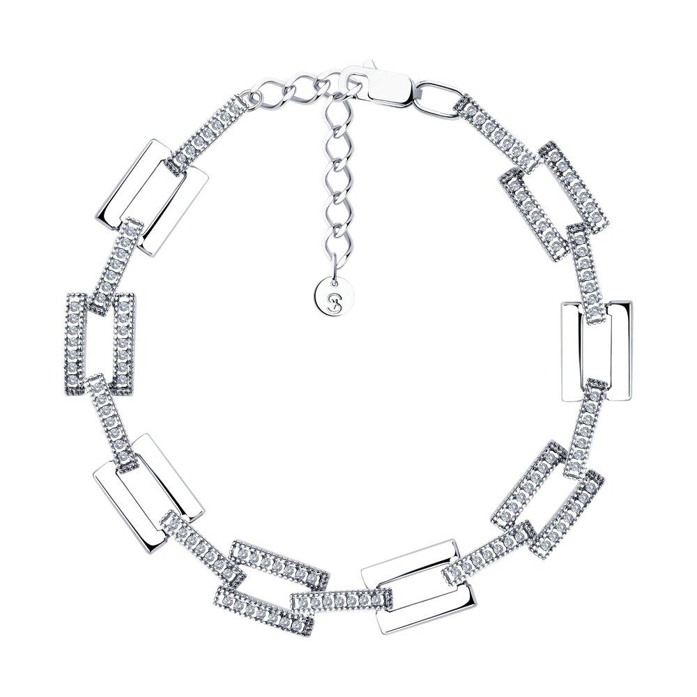 Браслет из серебра с фианитами - видео на модели