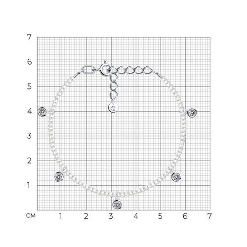 Браслет из серебра с синтетическим жемчугом и фианитами из серебро — вид 5