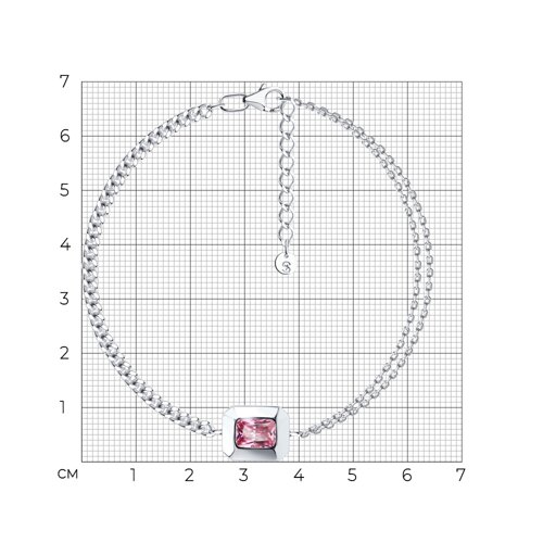 Браслет из серебра с фианитом из серебро — вид 5