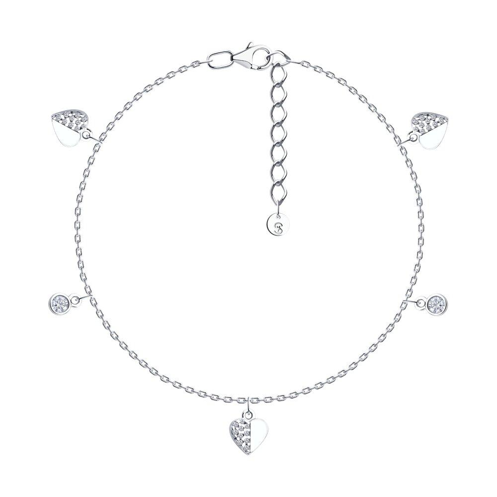 Браслет из серебра с фианитами из серебро