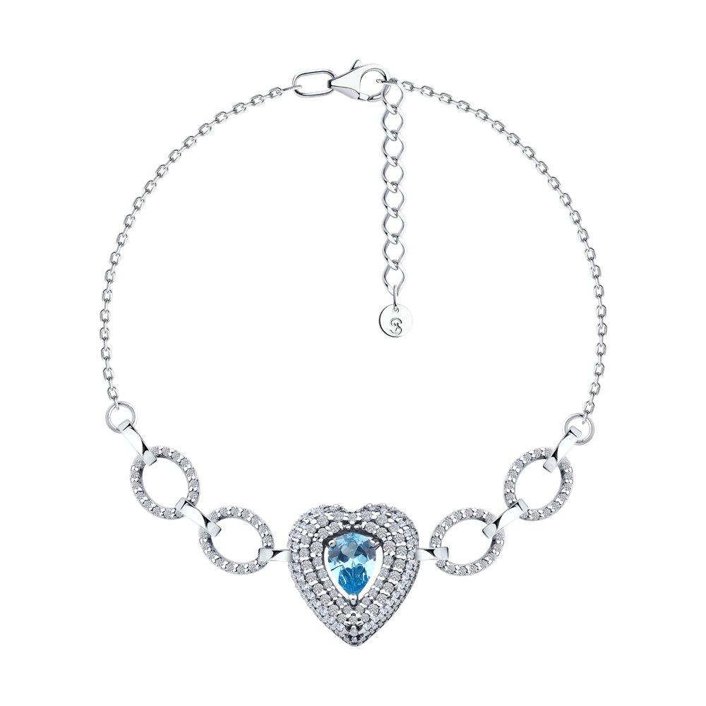 Браслет из серебра с фианитами - видео на модели