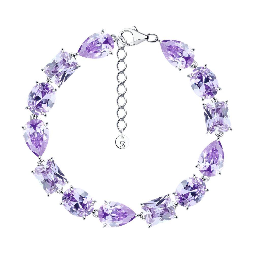 Браслет из серебра с фианитами - видео на модели