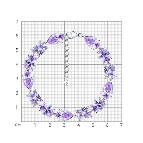 Браслет из серебра с фианитами из серебро — вид 5