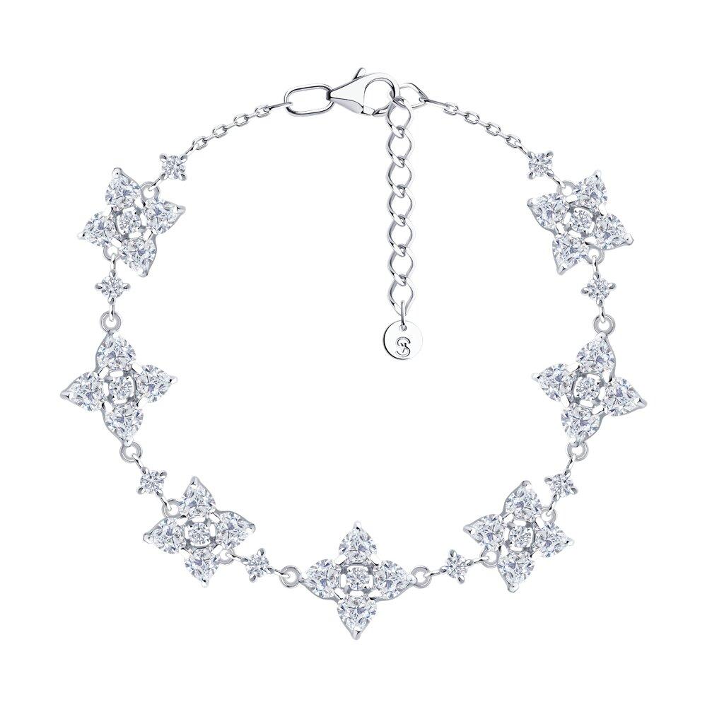 Браслет из серебра с фианитами - видео на модели