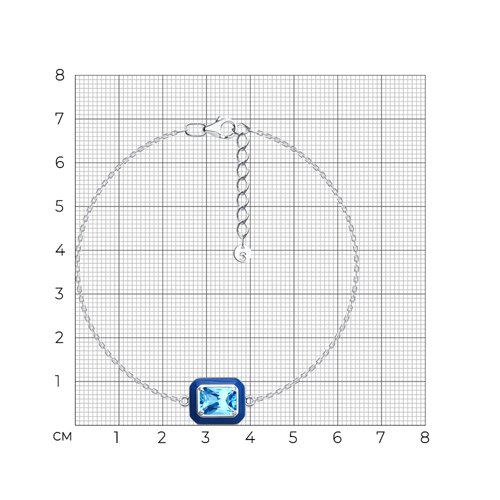 Браслет из серебра с фианитом и эмалью из серебро — вид 6