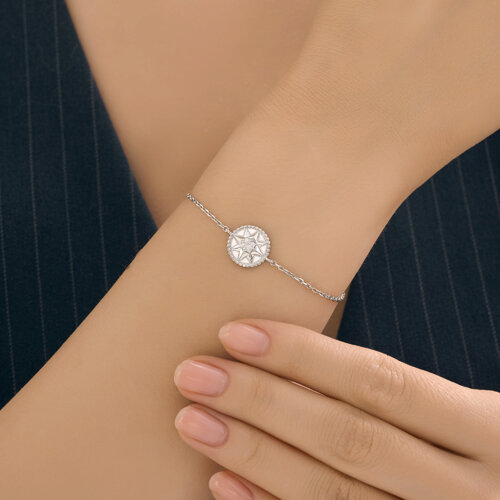 Браслет из серебра с фианитом и эмалью из серебро — вид 4