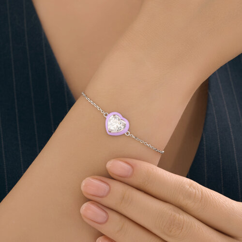 Браслет из серебра с фианитом и эмалью из серебро — вид 4