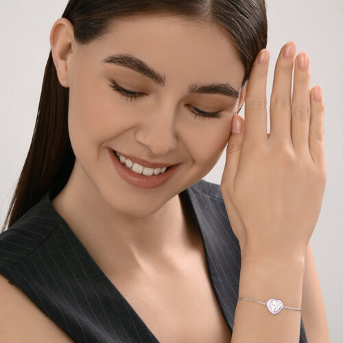 Браслет из серебра с фианитом и эмалью из серебро — вид 5