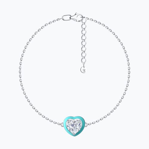 Браслет из серебра с фианитом и эмалью - видео на модели