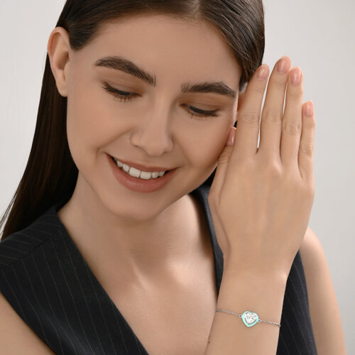 Браслет из серебра с фианитом и эмалью из серебро — вид 5