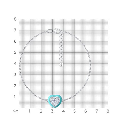 Браслет из серебра с фианитом и эмалью из серебро — вид 6