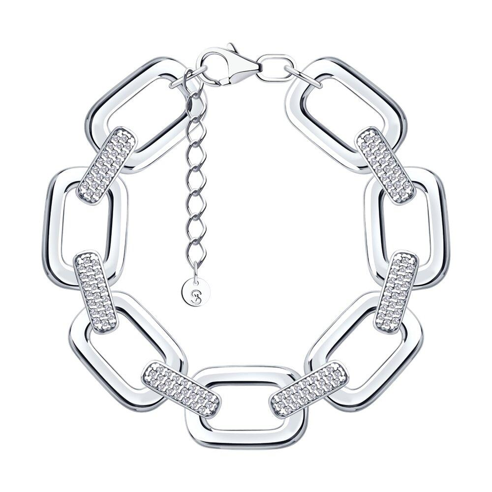 Браслет из серебра с фианитами - видео на модели