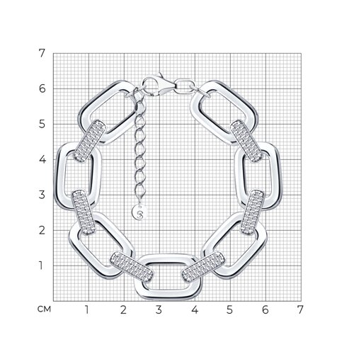 Браслет из серебра с фианитами из серебро — вид 6