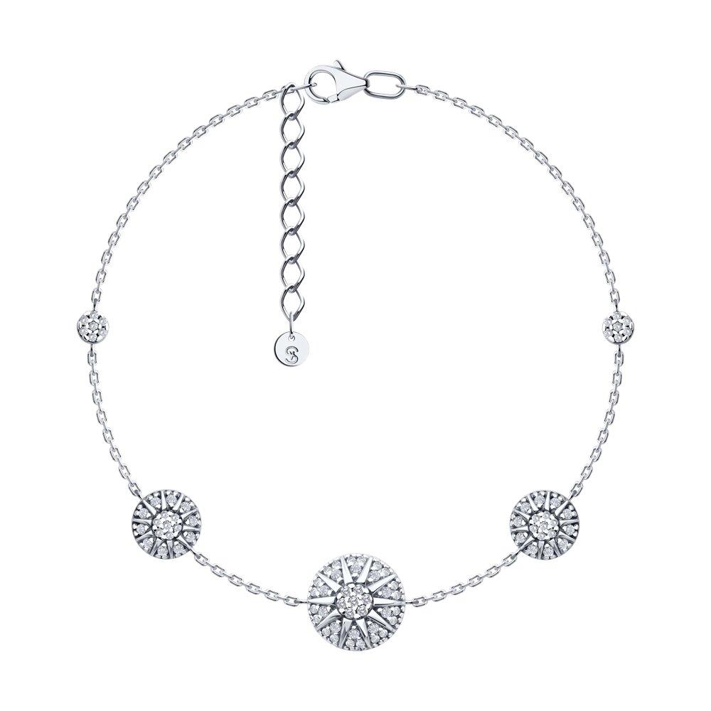 Браслет из серебра с фианитами - видео на модели