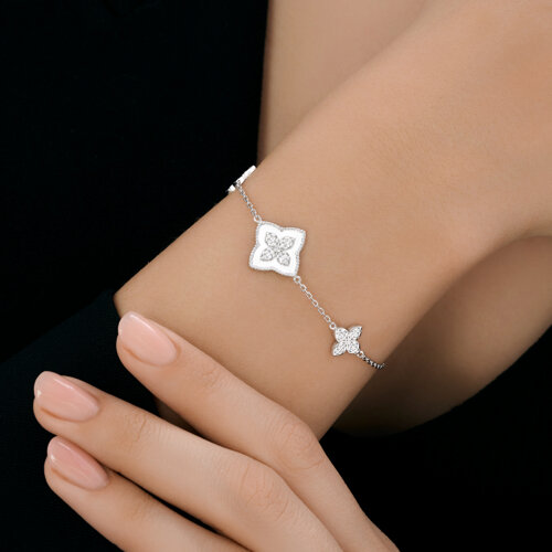 Браслет из серебра с фианитами и эмалью из серебро — вид 4