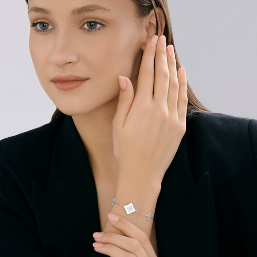 Браслет из серебра с фианитами и эмалью из серебро — вид 5