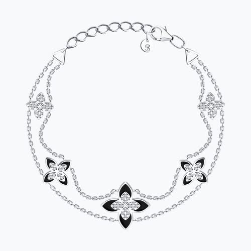 Браслет из серебра с фианитами и эмалью - видео на модели