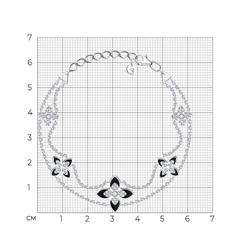 Браслет из серебра с фианитами и эмалью из серебро — вид 4