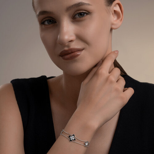 Браслет из серебра с фианитами и эмалью из серебро — вид 5