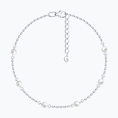 Браслет на ногу из серебра с синтетическим жемчугом из серебро