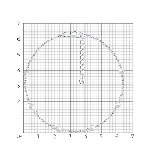Браслет на ногу из серебра с синтетическим жемчугом из серебро — вид 6