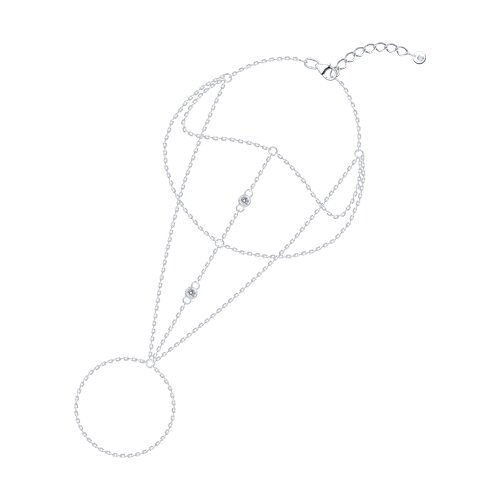 Браслет из серебра с фианитами - видео на модели