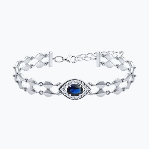 Браслет из серебра с фианитами - видео на модели