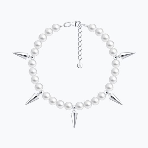 Браслет из серебра с синтетическим жемчугом