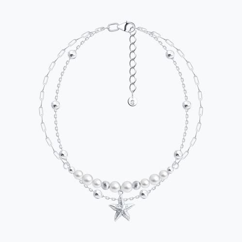 Браслет из серебра с синтетическим жемчугом из серебро