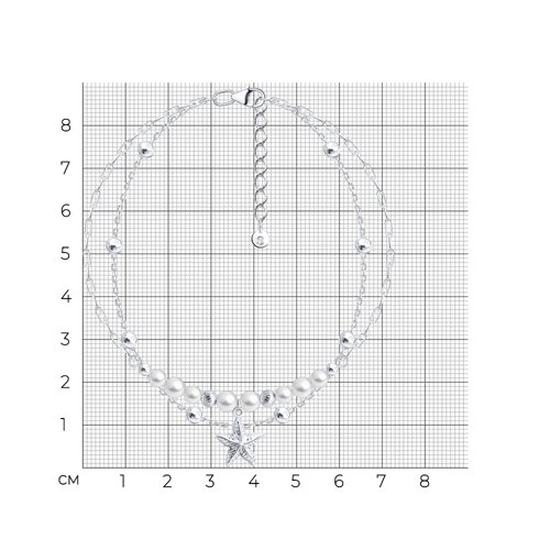 Браслет из серебра с синтетическим жемчугом из серебро — вид 2