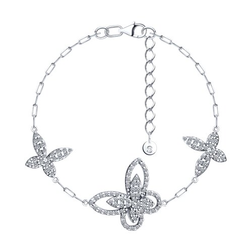 Браслет из серебра с фианитами - видео на модели