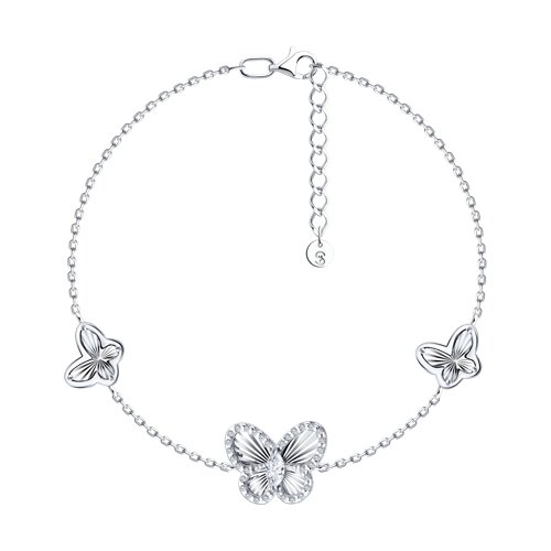 Браслет из серебра с фианитами - видео на модели