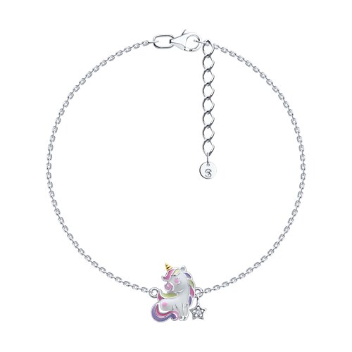 Браслет из серебра с фианитом и эмалью - видео