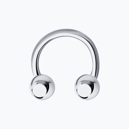 Серебряный пирсинг в бровь