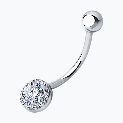 Пирсинг из серебра с фианитами из серебро