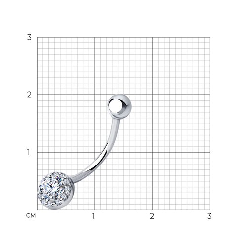 Пирсинг из серебра с фианитами из серебро — вид 2