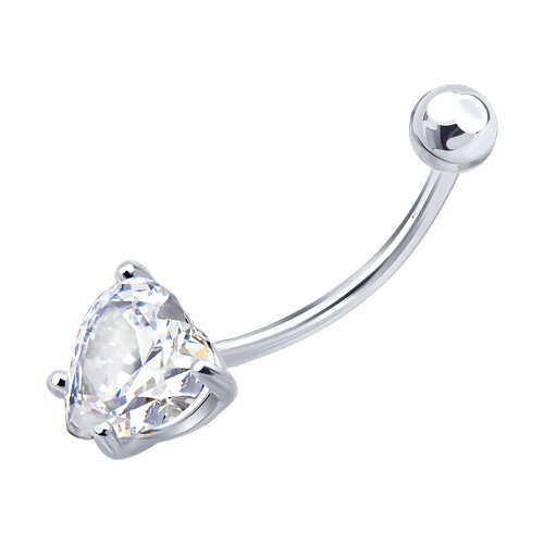 Пирсинг из серебра с фианитом - видео